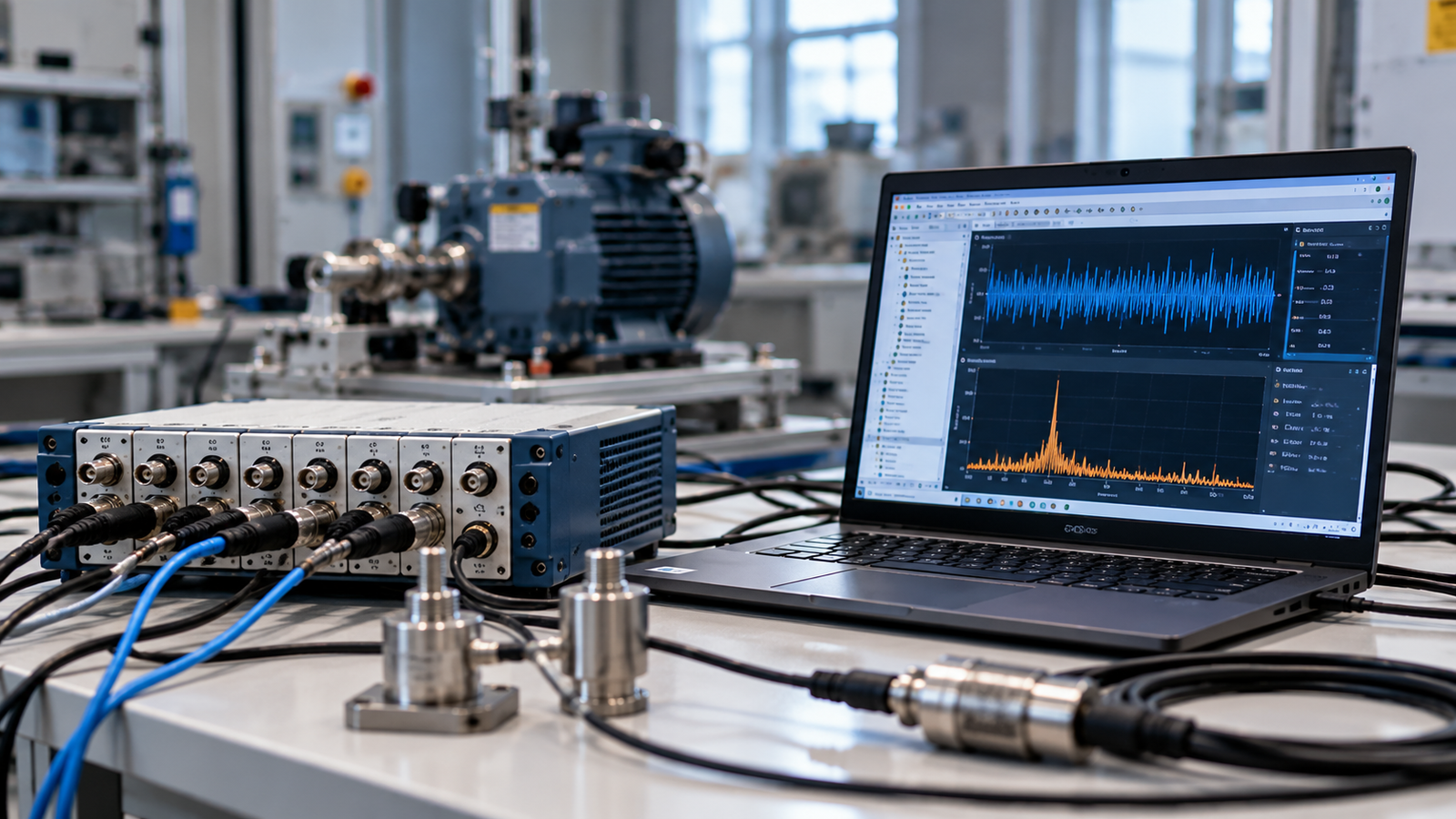 LabVIEW data acquisition system with measurement hardware, sensors and signal displays